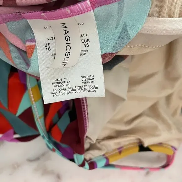 Magicsuit Women's Palm Springs Multi Alex Underwire Bra Tankini Top Multi 16 - Picture 8 of 9